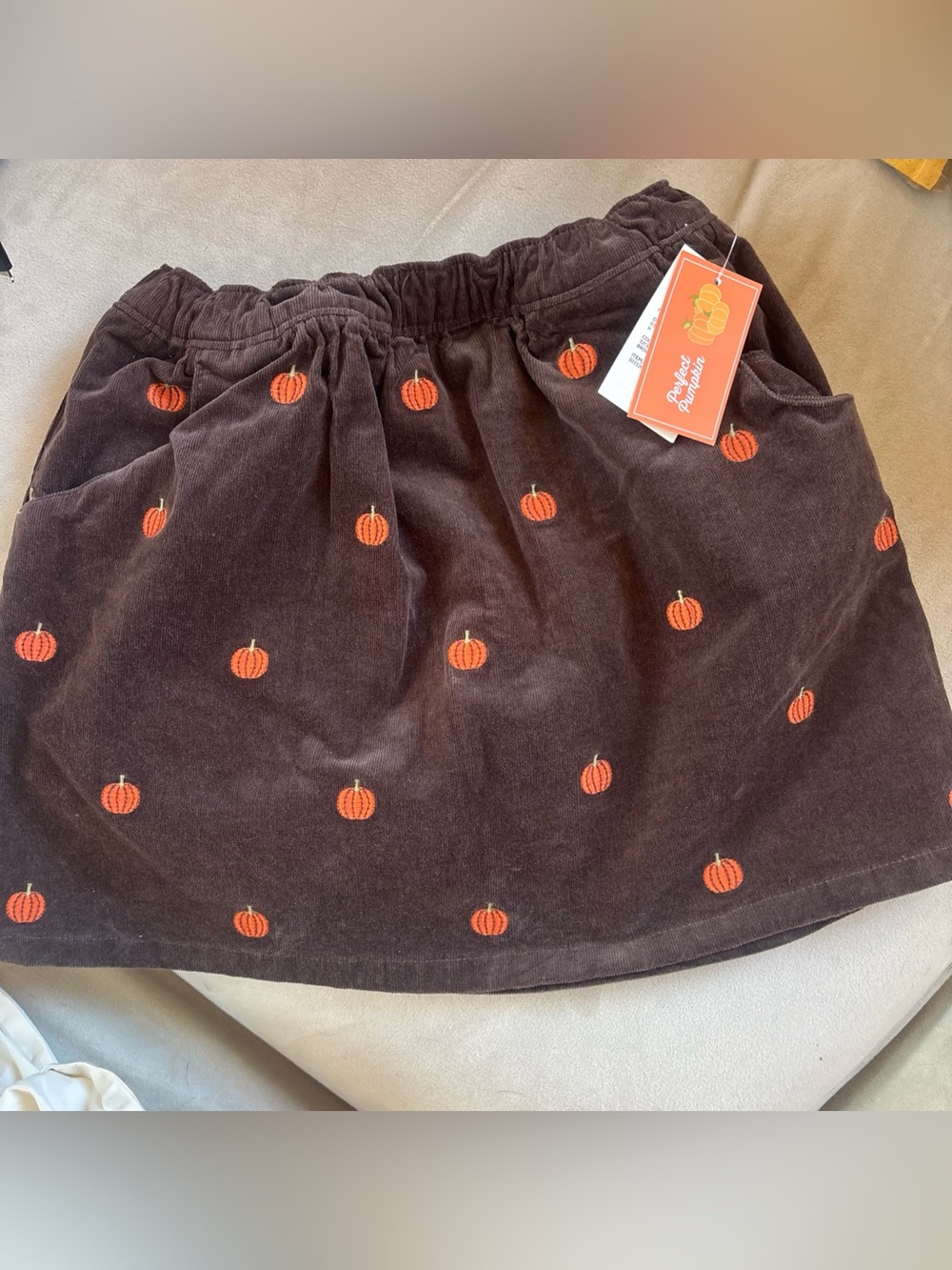 Gymboree Girls 7 Pumpkin Corduroy Skort Skirt NWT Orange Brown Fall